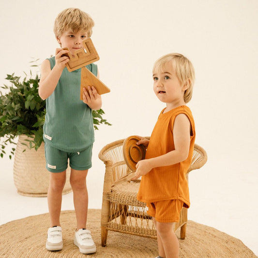 Toddler + Kids Ribbed Vest and Shorts Set