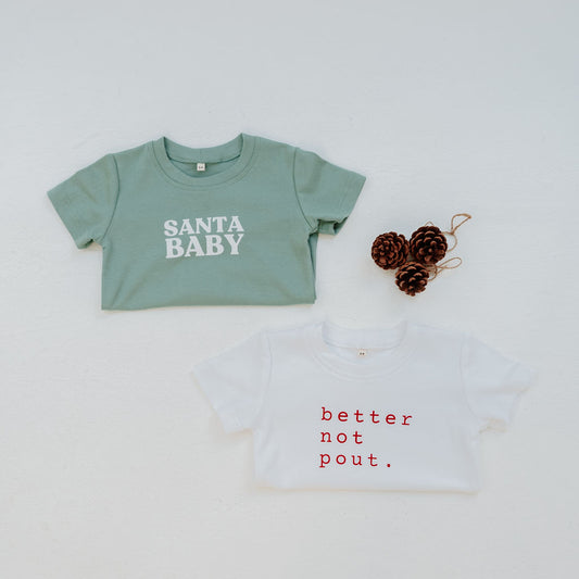 Santa Baby Sage Tee