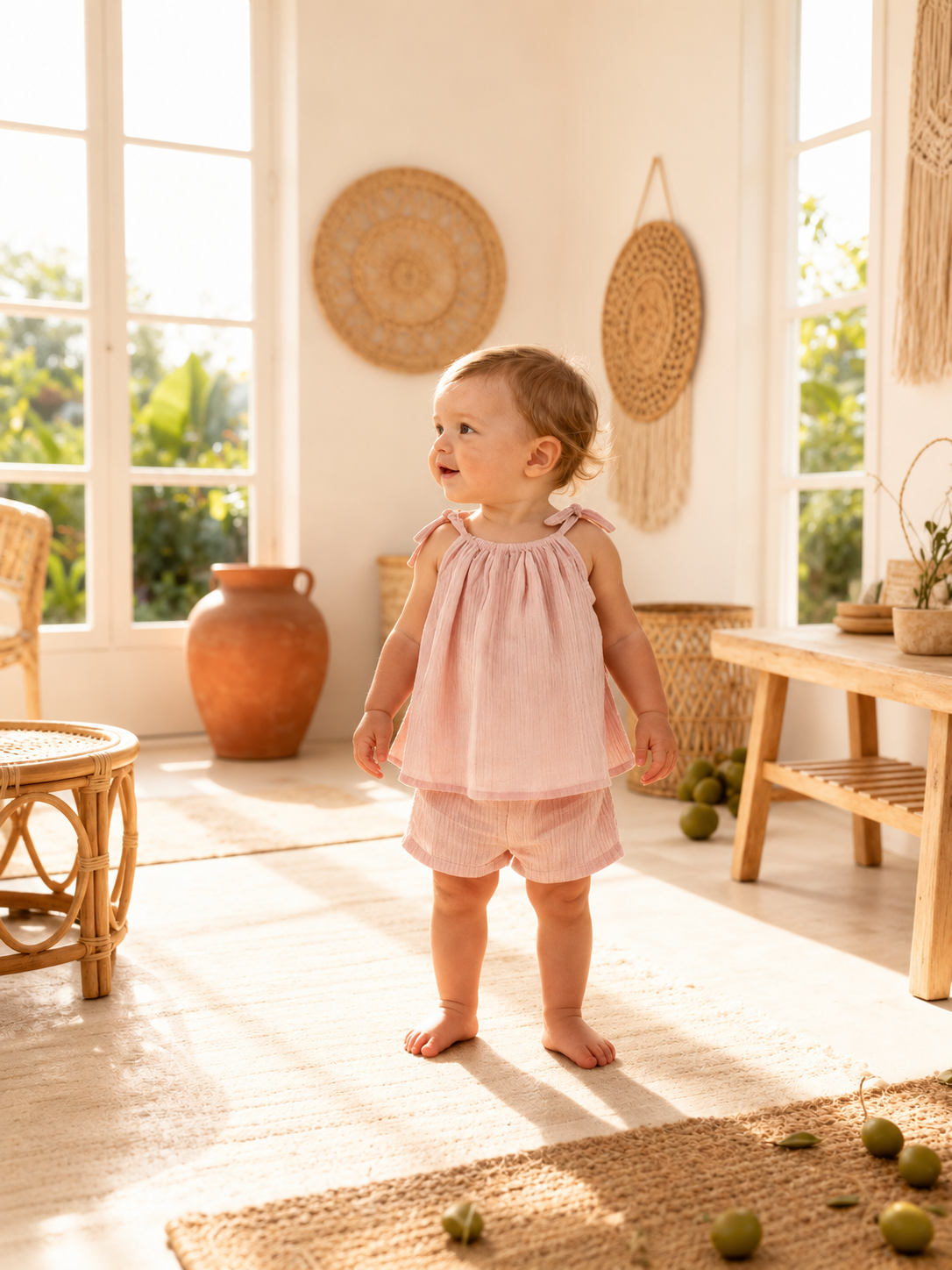 Baby - Muslin Two-Piece Strappy Set