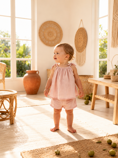Baby - Muslin Two-Piece Strappy Set