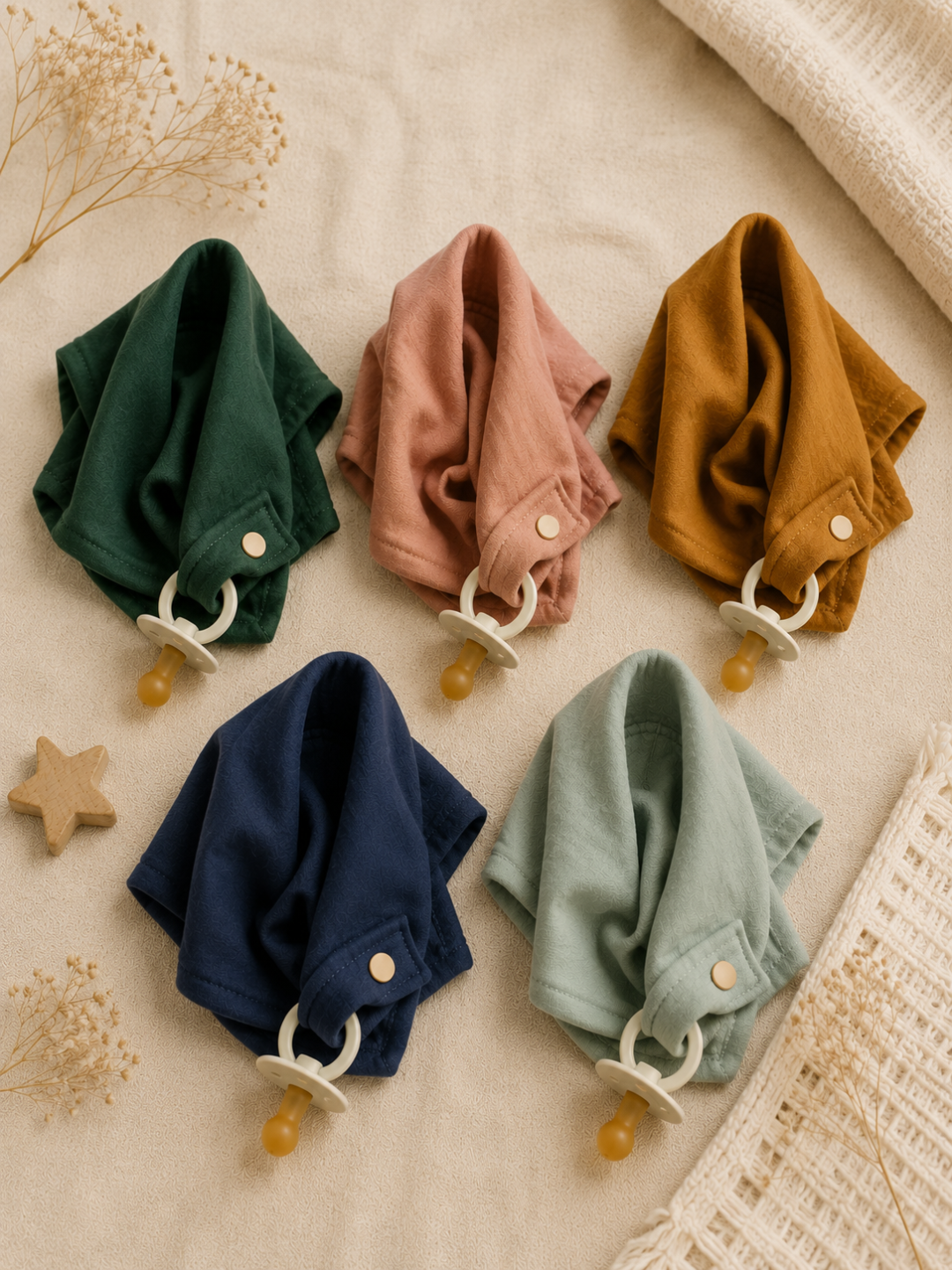 Solid Cotton Pacifier Blankie