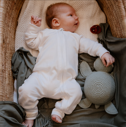 Baby Solid Cotton Zip Romper