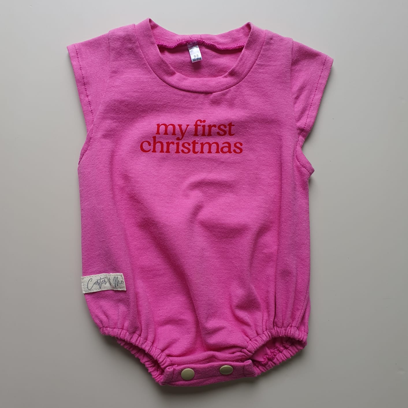 Baby "My First Christmas" Pink Cotton Romper