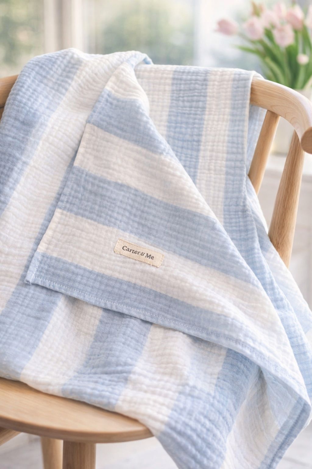 NEW Muslin Stripe Receiving Blanket