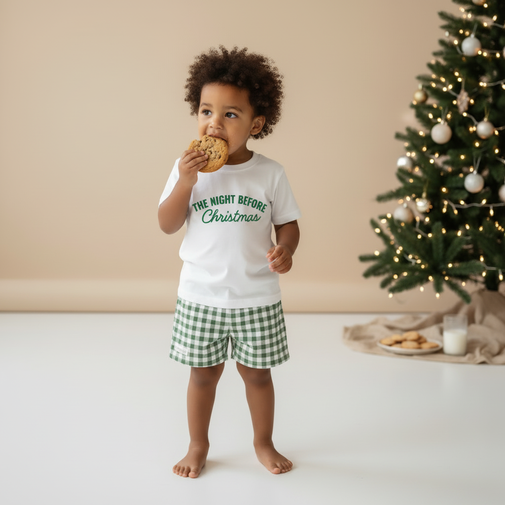 Gingham Christmas PJ Set – “The Night Before Christmas"