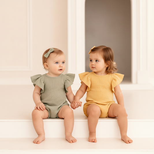 Baby Muslin Flutter Sleeve Romper