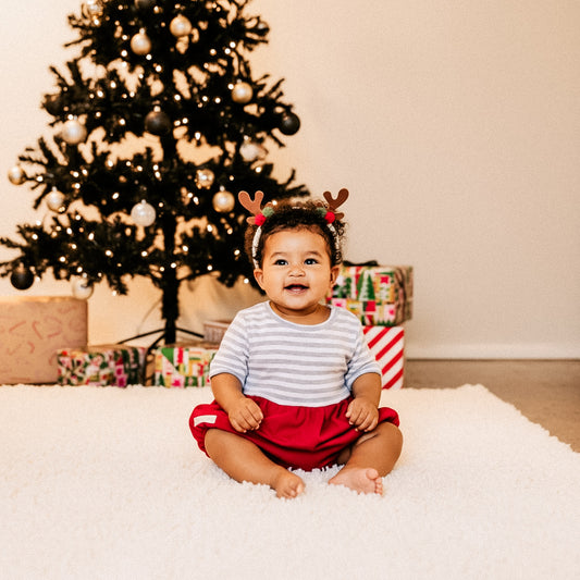 Baby Red + Grey Christmas PJ Set