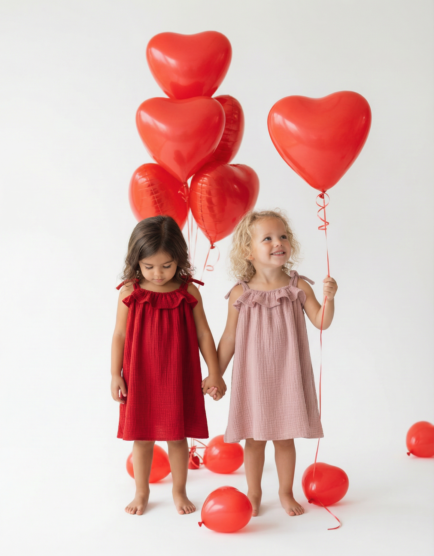 Valentine Muslin Tie Top Frill Dress