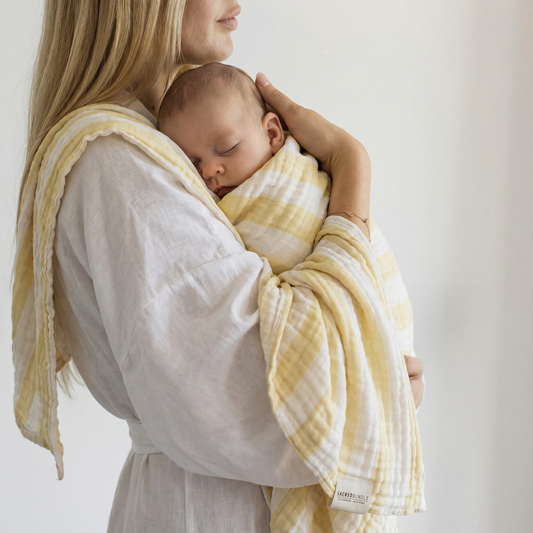 NEW Muslin Stripe Receiving Blanket