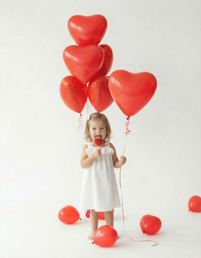 Valentine Muslin Tie Top Frill Dress