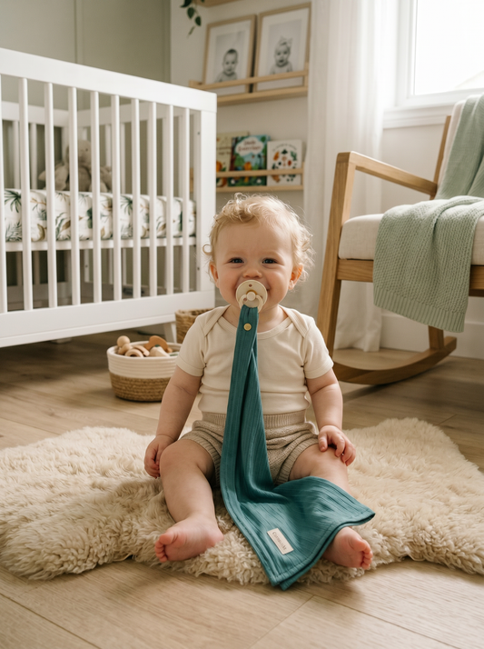Wide Ribb Cotton Pacifier Blankie