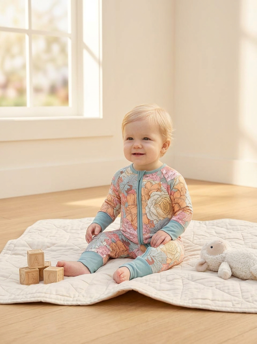 Baby - Sleep & Play Romper - Floral