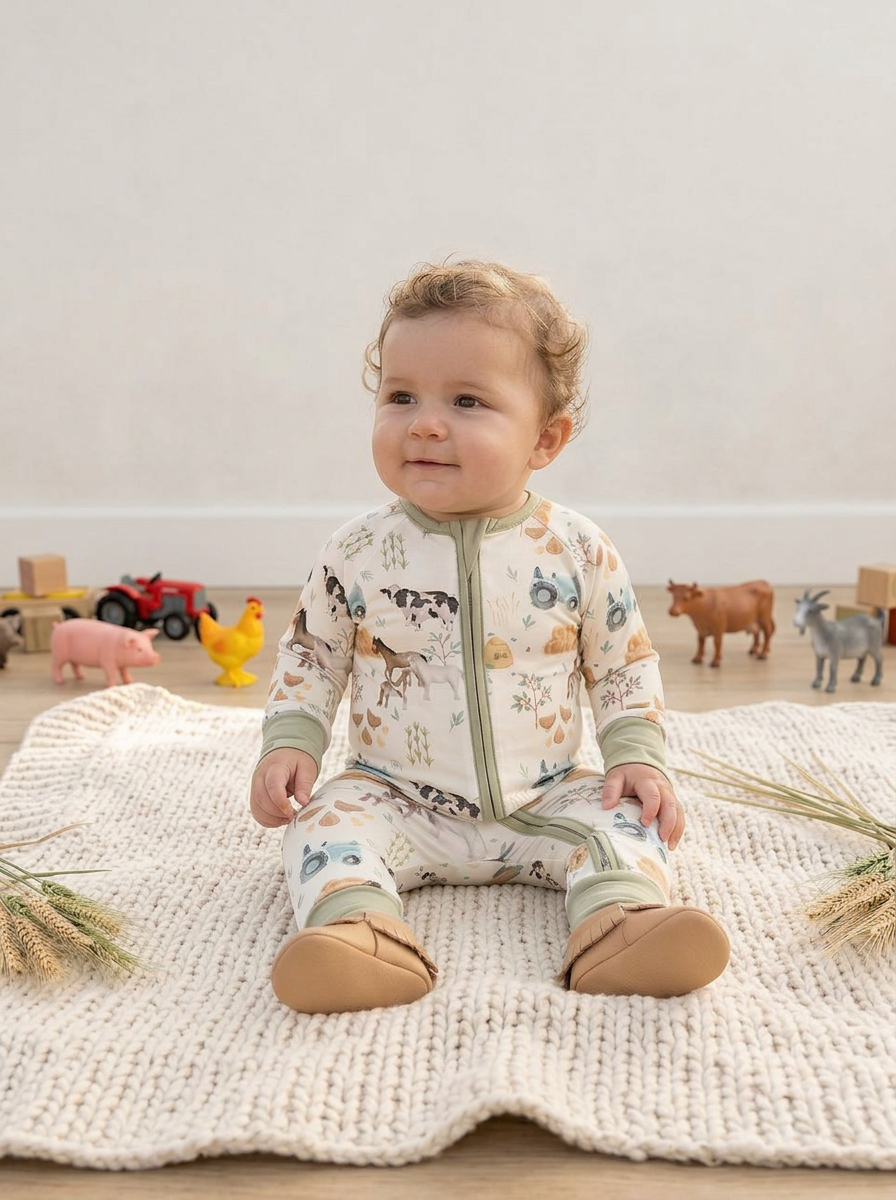 Baby - Sleep & Play Romper - Farmyard