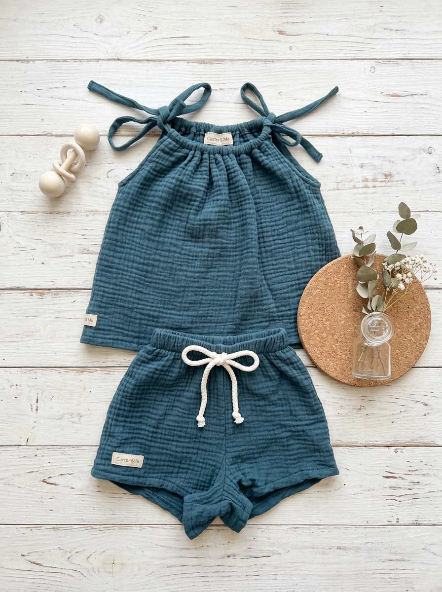 Toddler + Kids Muslin Two-Piece Strappy Set