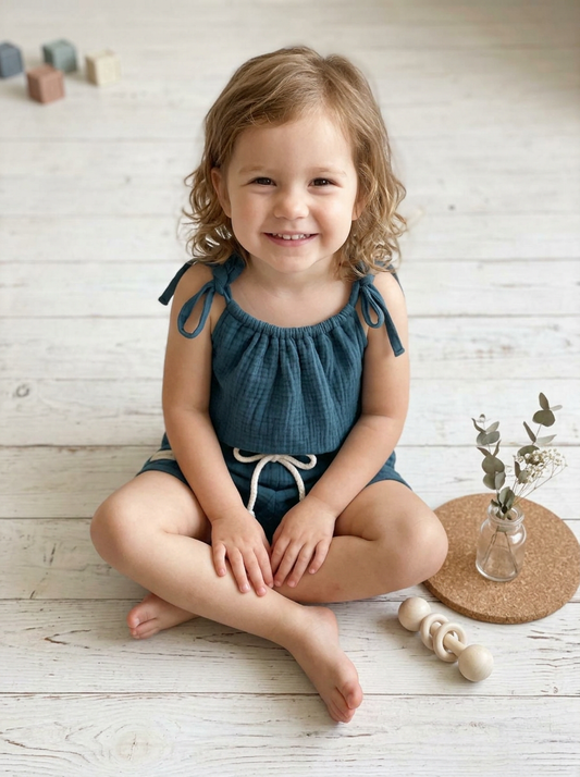 Toddler + Kids Muslin Two-Piece Strappy Set