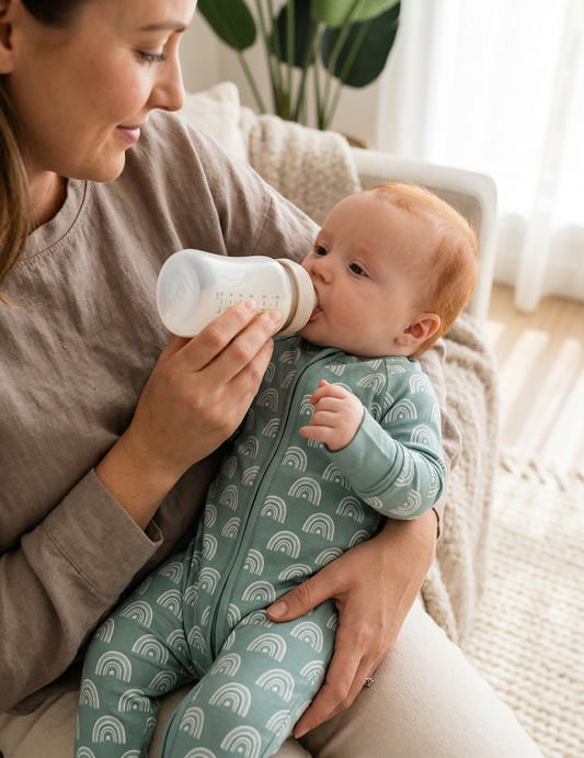 Baby - Sleep & Play Romper - Green Rainbows