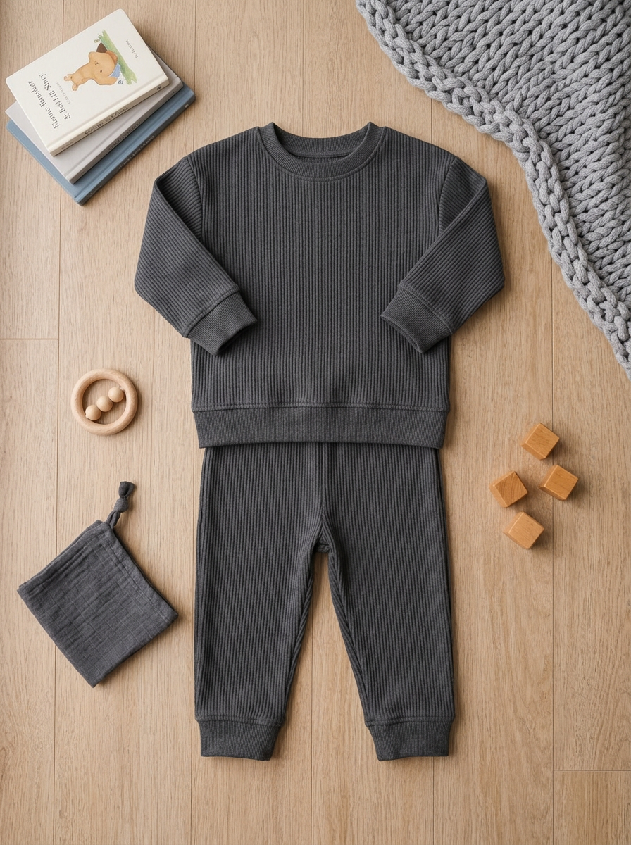 Toddler + Kids - Ribbed Tracksuit Set