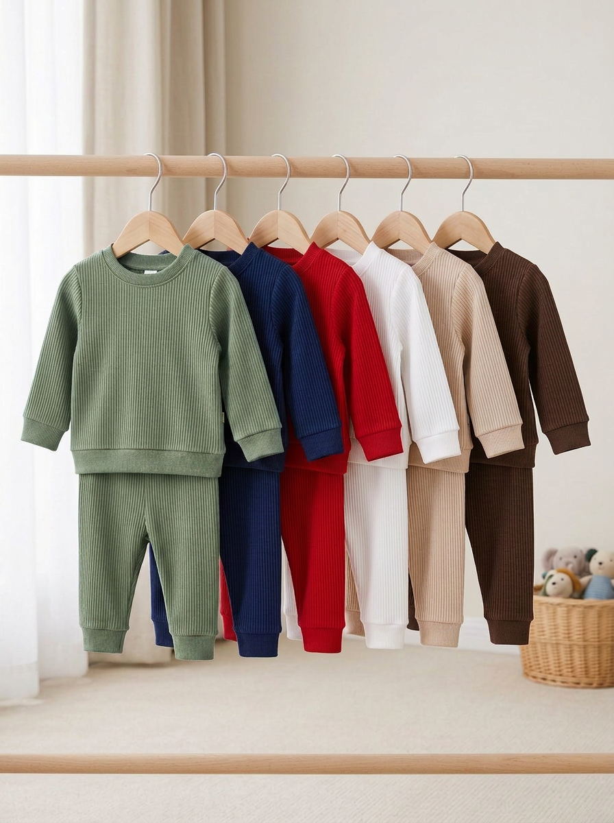 Toddler + Kids - Ribbed Tracksuit Set