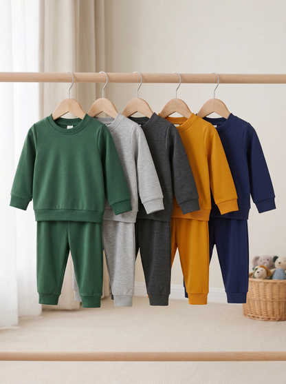 Baby - Solid Cotton Tracksuit Set