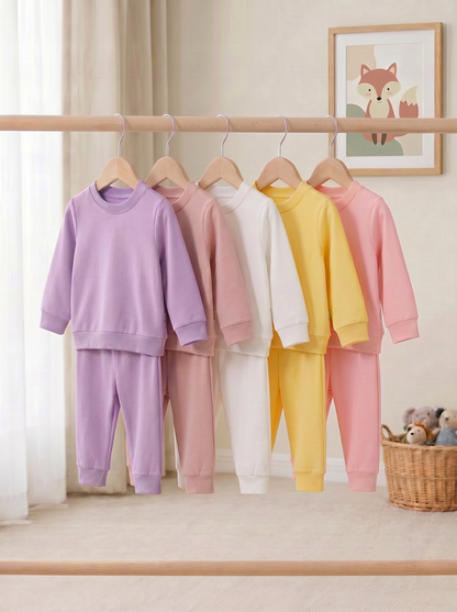 Baby - Solid Cotton Tracksuit Set