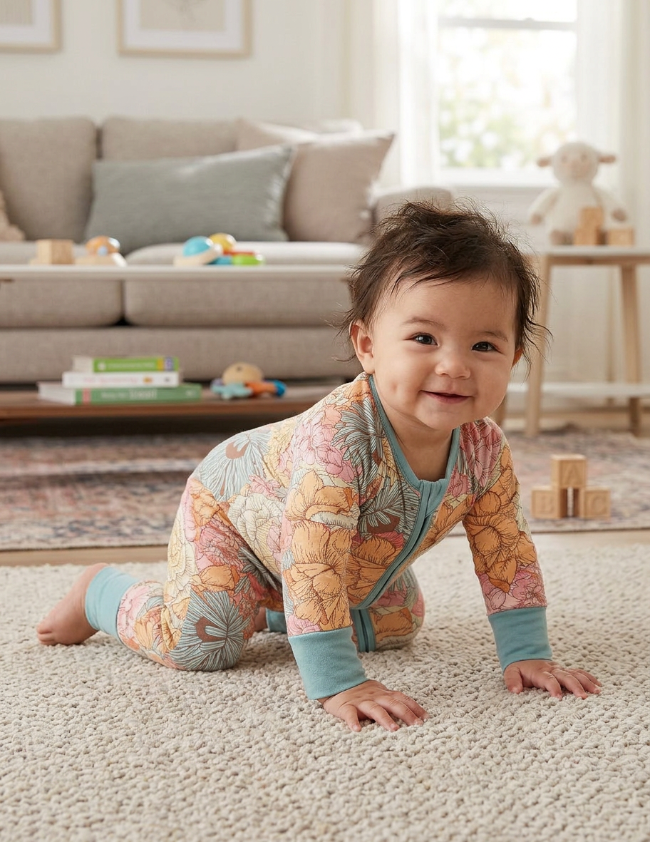 Baby - Sleep & Play Romper - Floral