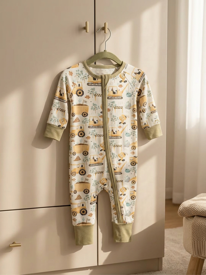 Baby - Sleep & Play Romper - Construction