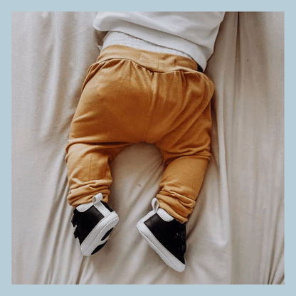 Grow with me Pants + Beanie in Peach